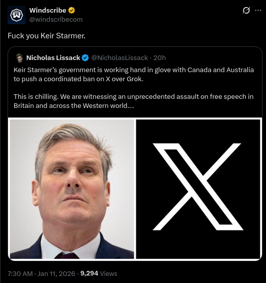 Opposed UK Ban of X During Grok Non-Consensual Imagery Scandal